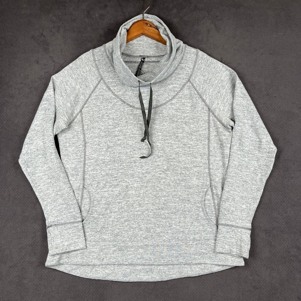 KUHL Lea Pullover Womens XL Gray Cowl Neck Lightweight Sweater Thumbhole 4186